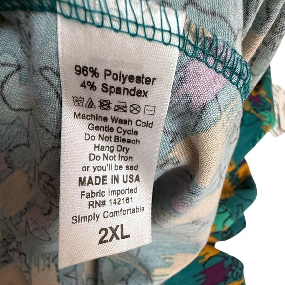 LULAROE Maxi Skirt Size 2XL Green Boho Floral Long A-Line Stretch Pull on NWT - Picture 11 of 11